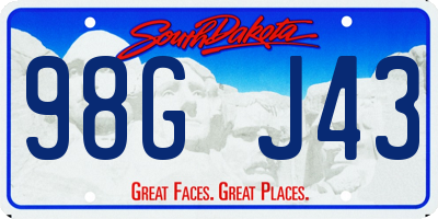 SD license plate 98GJ43