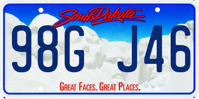 SD license plate 98GJ46