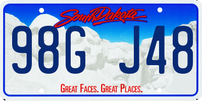 SD license plate 98GJ48