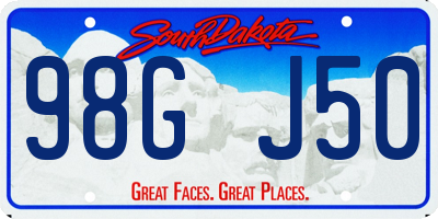 SD license plate 98GJ50