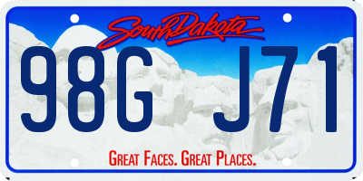 SD license plate 98GJ71