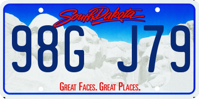 SD license plate 98GJ79