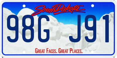 SD license plate 98GJ91