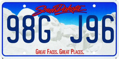 SD license plate 98GJ96