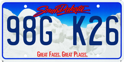 SD license plate 98GK26