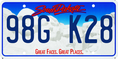 SD license plate 98GK28