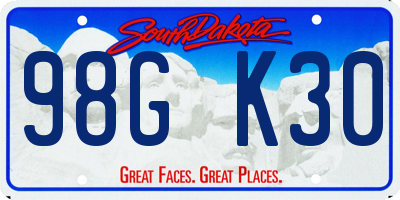 SD license plate 98GK30
