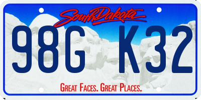 SD license plate 98GK32