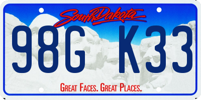 SD license plate 98GK33