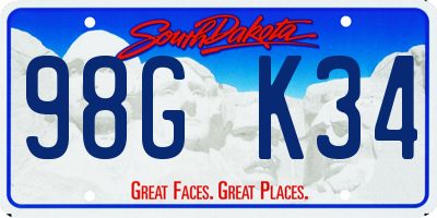 SD license plate 98GK34