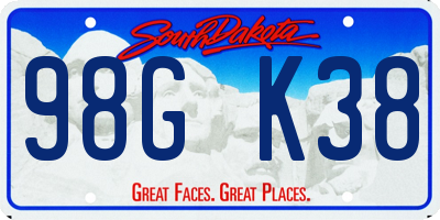 SD license plate 98GK38