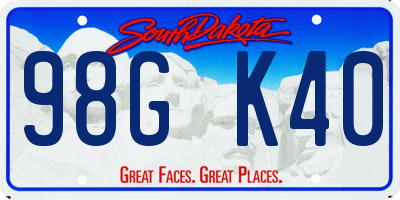 SD license plate 98GK40