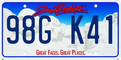 SD license plate 98GK41