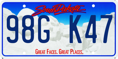 SD license plate 98GK47