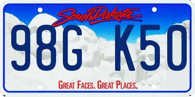 SD license plate 98GK50