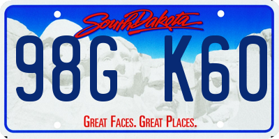 SD license plate 98GK60