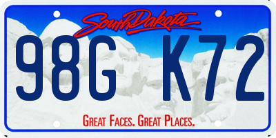SD license plate 98GK72