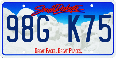 SD license plate 98GK75