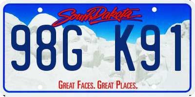 SD license plate 98GK91