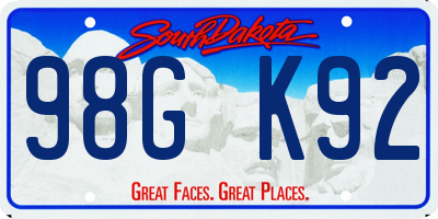 SD license plate 98GK92