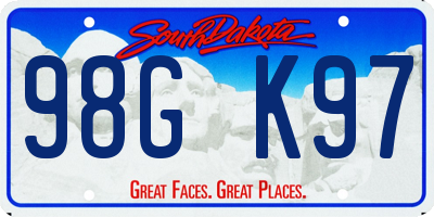 SD license plate 98GK97