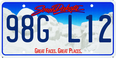 SD license plate 98GL12