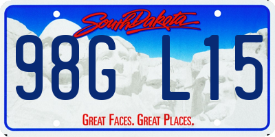 SD license plate 98GL15