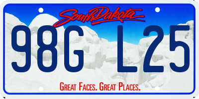 SD license plate 98GL25