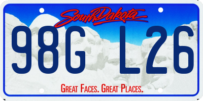SD license plate 98GL26