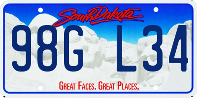 SD license plate 98GL34