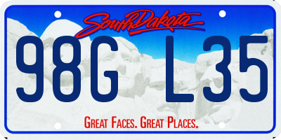 SD license plate 98GL35