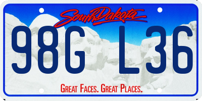SD license plate 98GL36