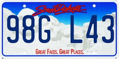 SD license plate 98GL43