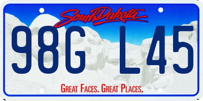 SD license plate 98GL45