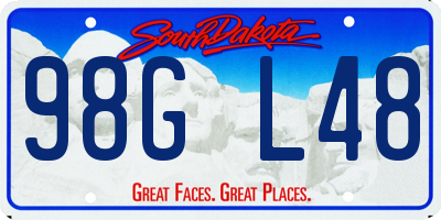 SD license plate 98GL48