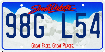 SD license plate 98GL54