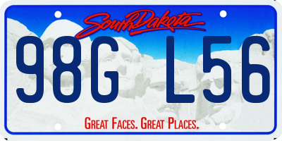 SD license plate 98GL56