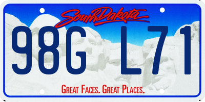 SD license plate 98GL71