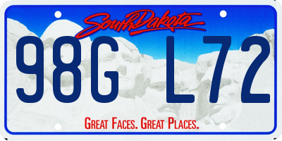 SD license plate 98GL72
