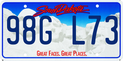 SD license plate 98GL73