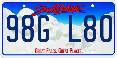SD license plate 98GL80