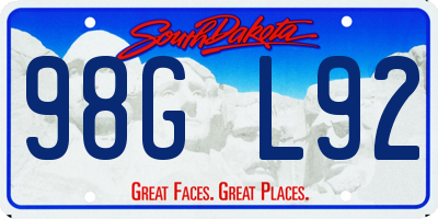 SD license plate 98GL92