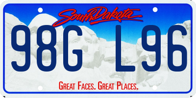 SD license plate 98GL96