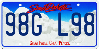 SD license plate 98GL98