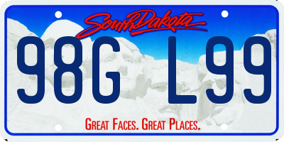 SD license plate 98GL99
