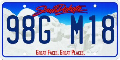 SD license plate 98GM18