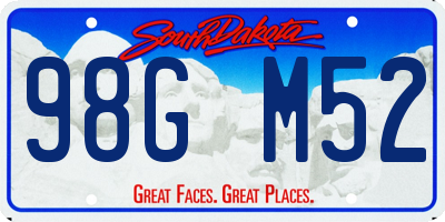 SD license plate 98GM52