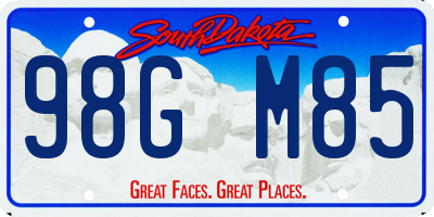 SD license plate 98GM85