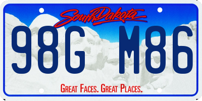 SD license plate 98GM86