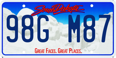 SD license plate 98GM87